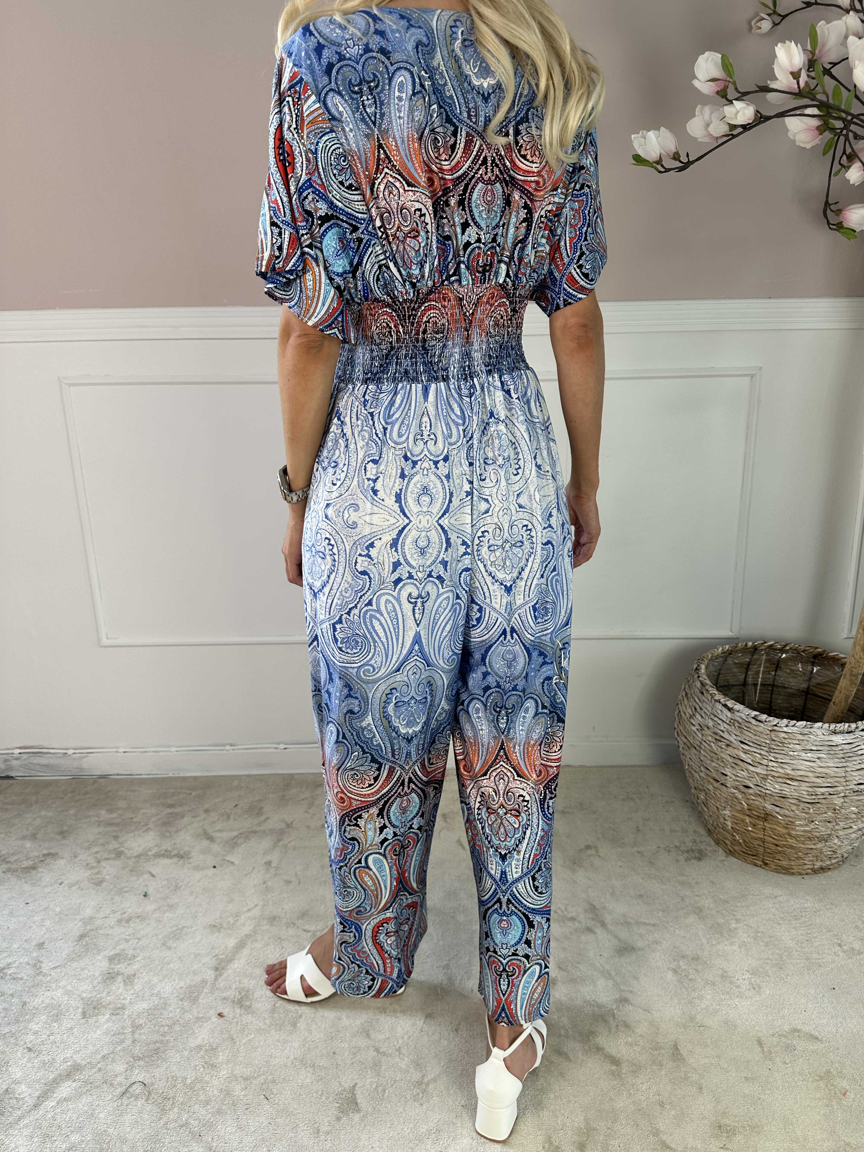 Pams Paisley Jumpsuit - Elastisk buksedragt med mønster